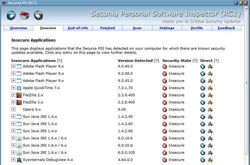 Secunia Personal Software Inspector