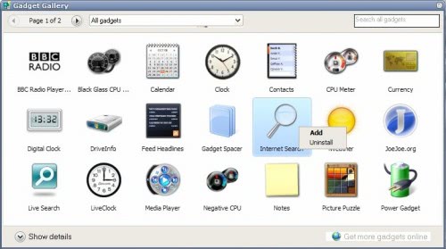 Windows Vista Sidebar For Windows XP