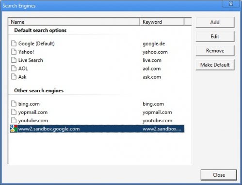Photo Search Engine on Add Google Sandbox Search Engine To Web Browsers