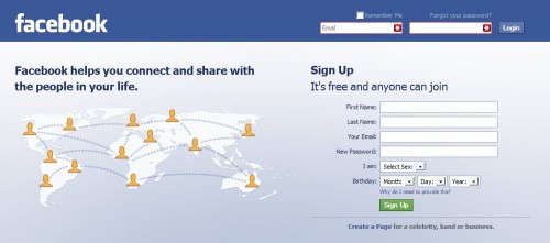 Facebook Login Page