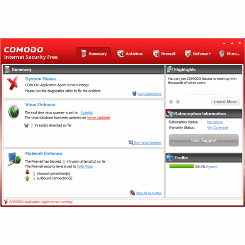 Comodo free Internet Security  antivirus 