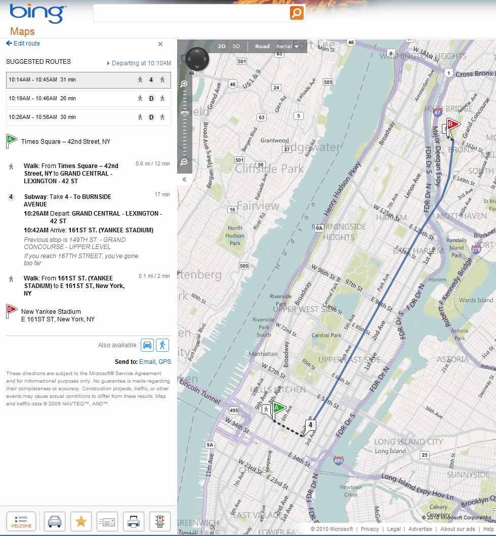 Bing Maps Gets Transit Directions - gHacks Tech News
