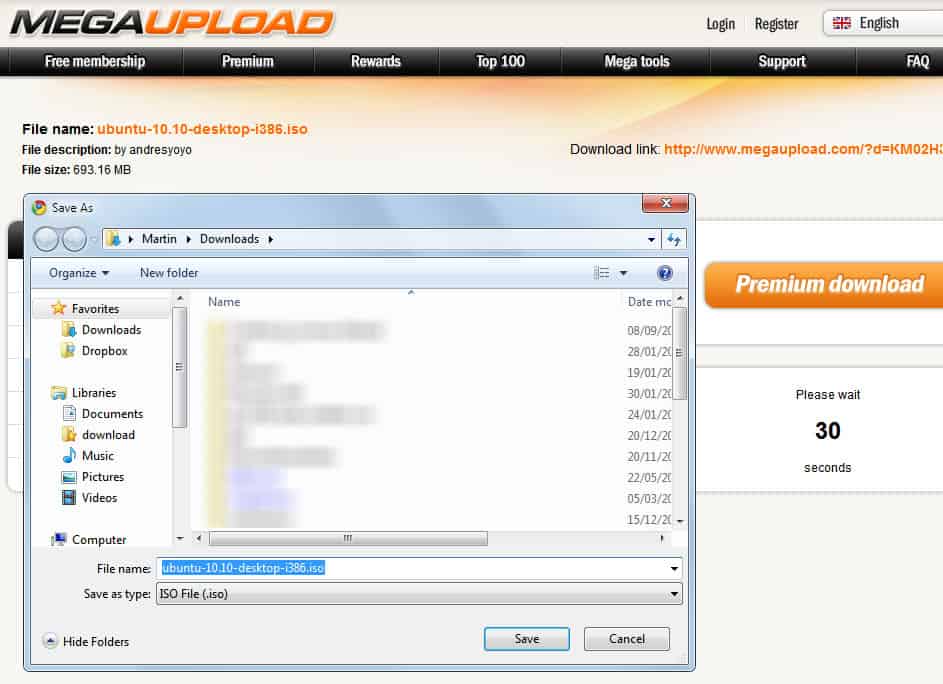 Megaupload Instant Download Helper [Google Chrome]