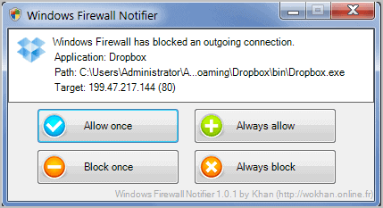 windows firewall notifier