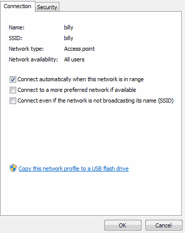 wireless network properties