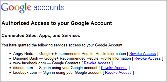 revoke google+ games permissions