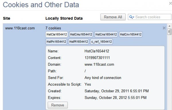 cookies and other data