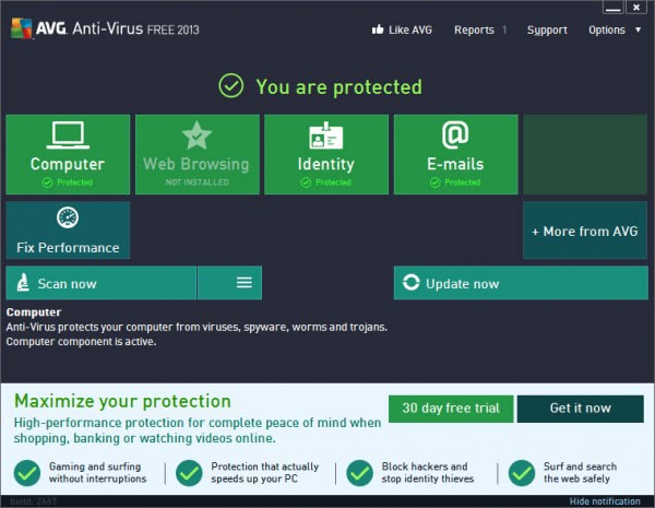 avg anti-virus free 2013