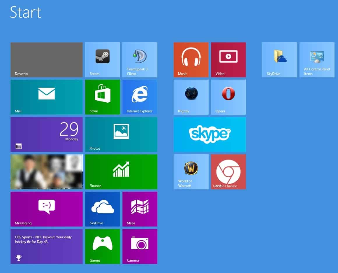 Windows 8: change the number of start screen rows  gHacks Tech News