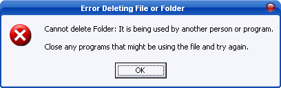 error deleting files
