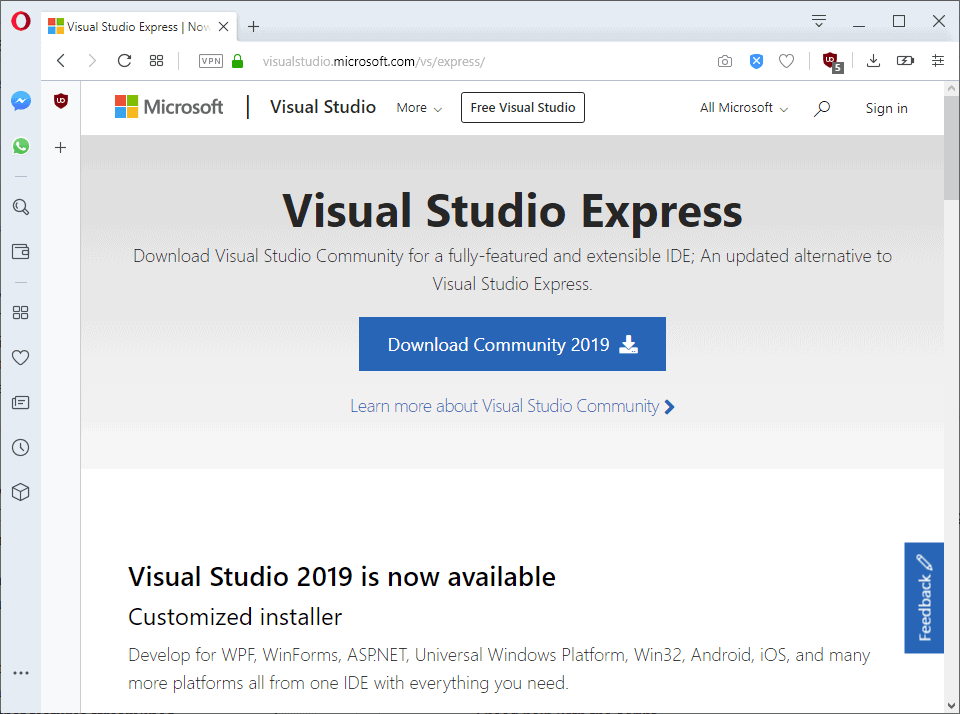 visual studio express download