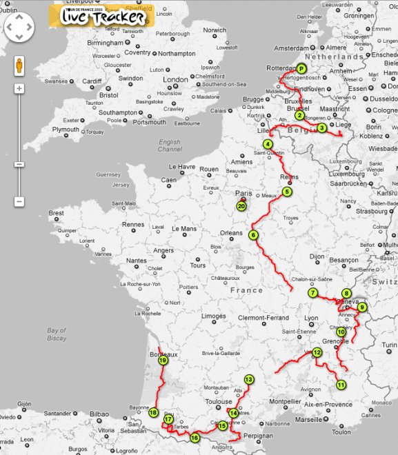 tour de france live tracker map