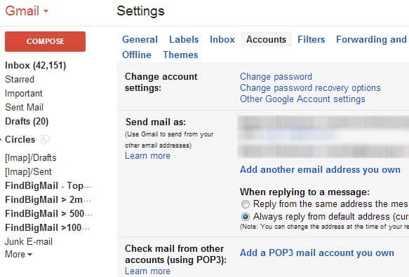 check gmail mail pop3