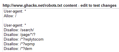 example robots.txt