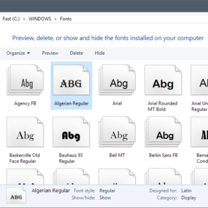 windows fonts