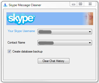 skype single contact messaging history cleaner