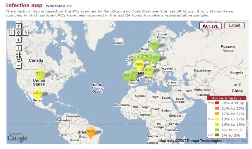 pc worldwide virus infection map