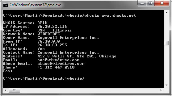 How to Get Domain and IP Address Information Using WHOIS Command