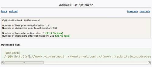 adblock plus optimized filter list