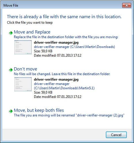 Windows Tip: Don't replace any files while copying