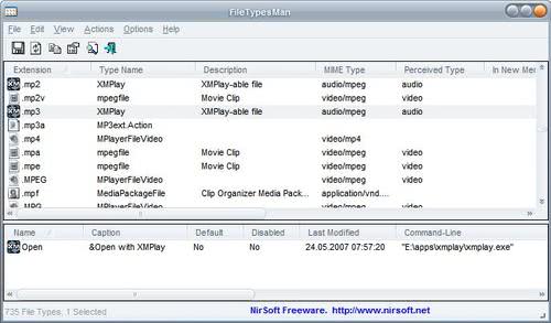 FileTypesMan - Alternative to 'File Types' manager of Windows