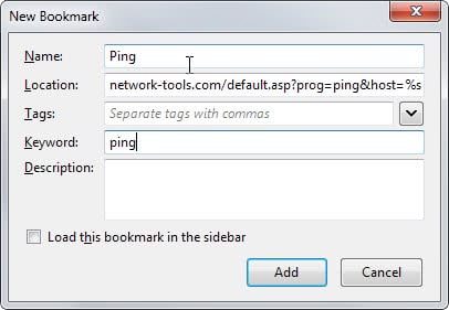 Add Ping to Address Bar in Firefox and Opera