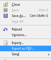 open office export pdf menu