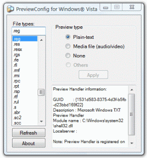 Windows Explorer preview config