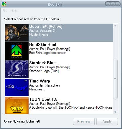 change windows xp bootskin