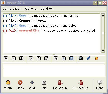encrypt instant messaging