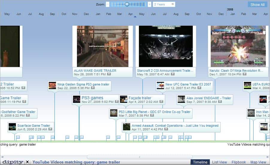 timetube youtube timeline