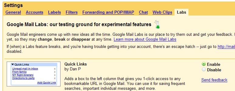 google mail labs