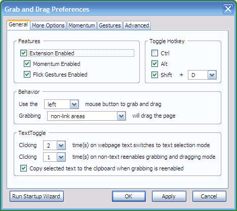 grab and drag scrolling