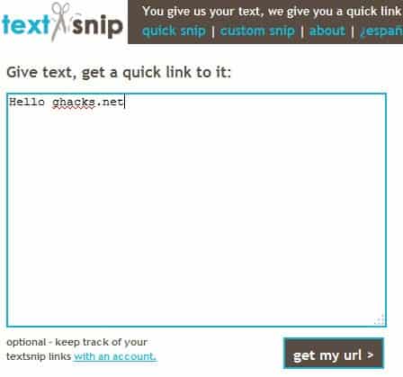 text snip
