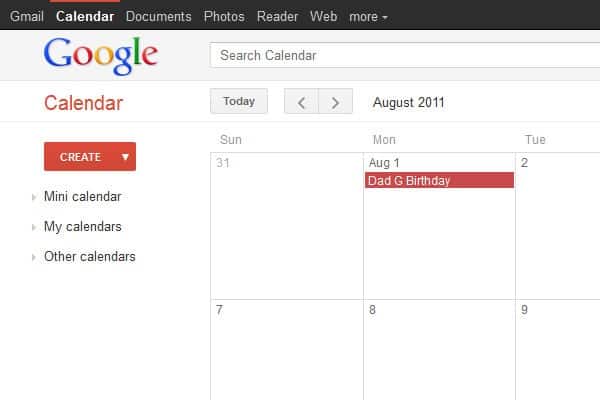 google calendar minimalist