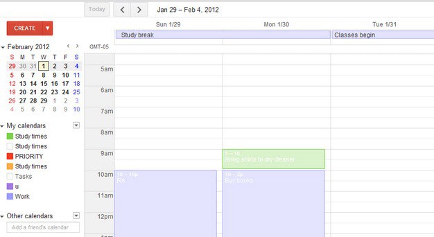 google calendar slim style