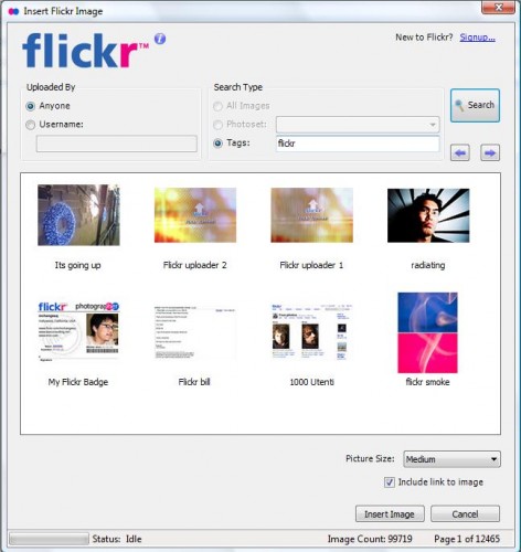 flickr word outlook integration