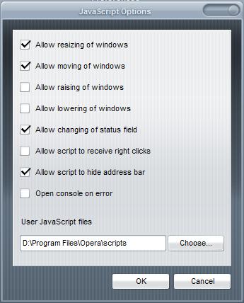 javascript options