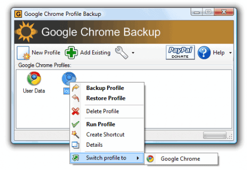 google chrome backup