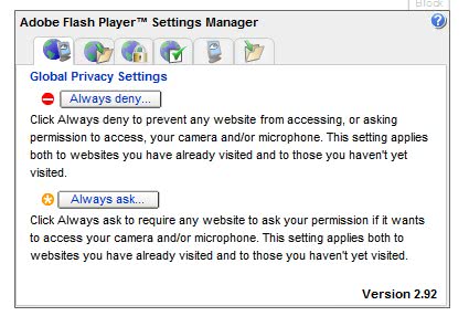adobe flash player settings manager