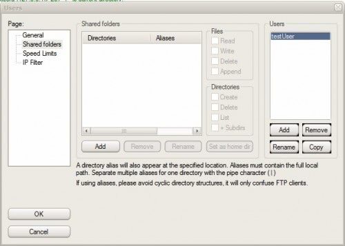 ftp server shared folders