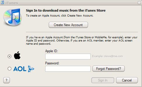 itunes store login