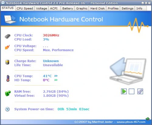 notebook hardware control