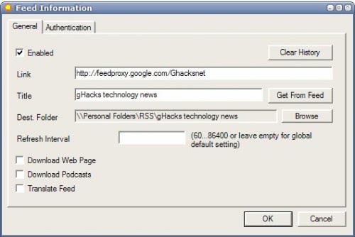 outlook rss