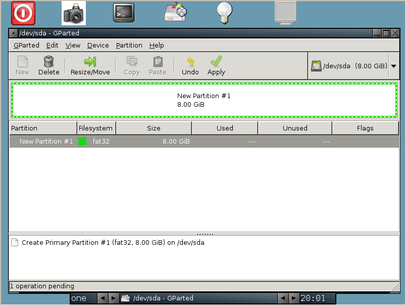 Full sized Fat32 partition