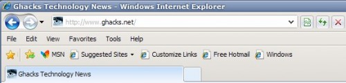 internet explorer toolbar