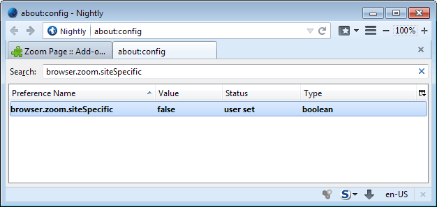 firefox site specific zoom level