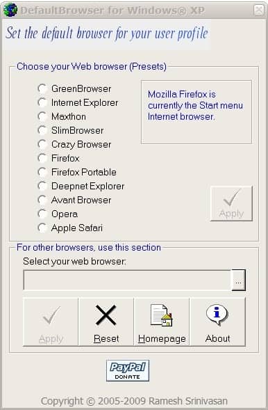 Windows Xp Default Internet Browser Per User Profile Ghacks Tech News