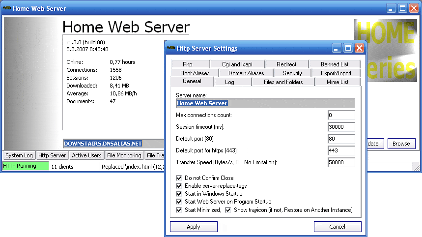 Run Own Home Web Server gHacks