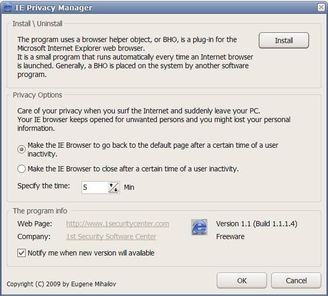 internet explorer privacy